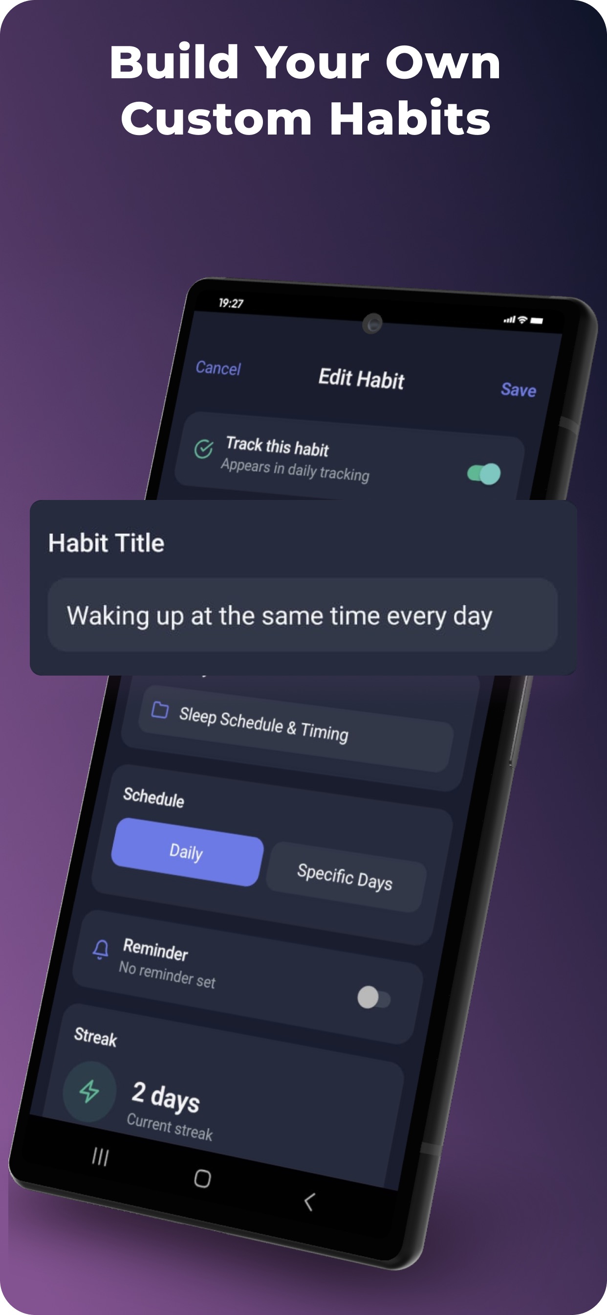 Build custom habits